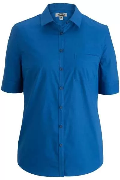 Edwards 5231 Ladies' S/S Stretch Poplin Blouse 
