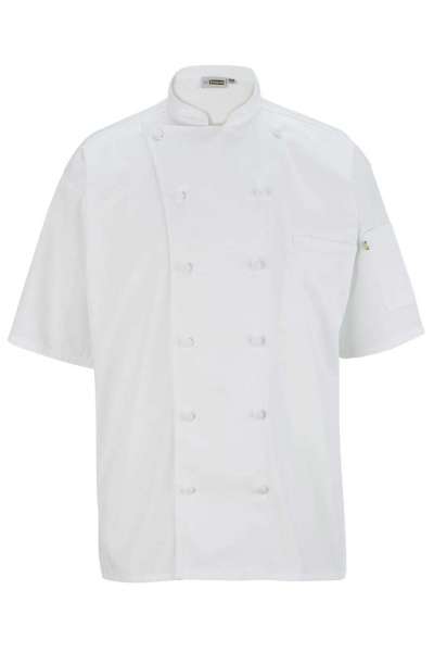 Edwards 3331 12 Button Short Sleeve Chef Coat With Mesh