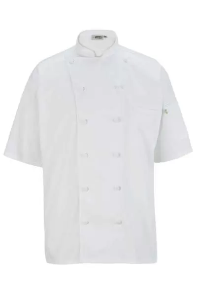 Edwards 3331 12 Button Short Sleeve Chef Coat With Mesh