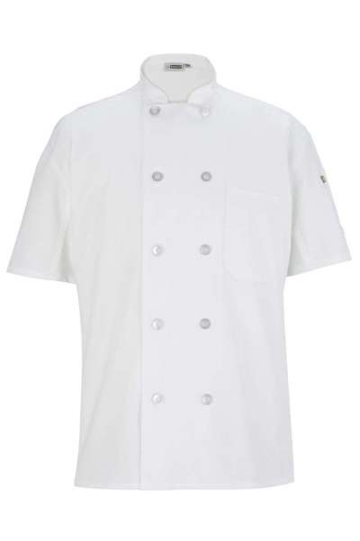 Edwards 3333 10 Button Short Sleeve Chef Coat With Mesh