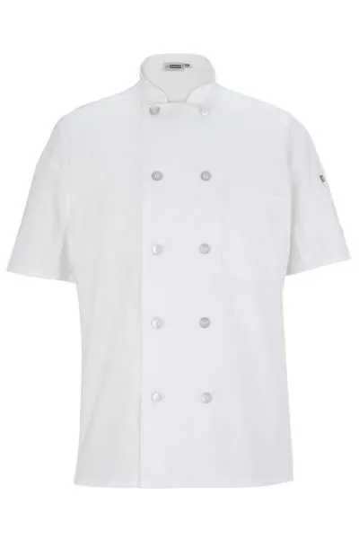 Edwards 3333 10 Button Short Sleeve Chef Coat With Mesh