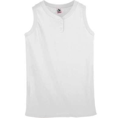 Augusta Sportswear 551 Girl's Sleeveless Two-Button Softball Jersey