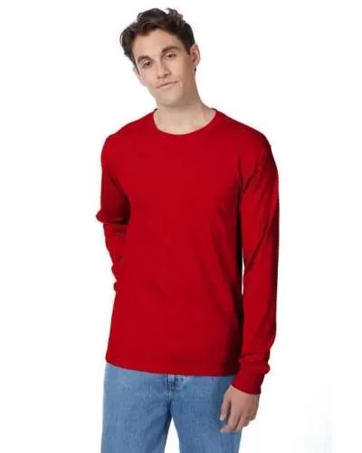 Hanes 5596 Men's Tagless Long-Sleeve Pocket T-Shirt