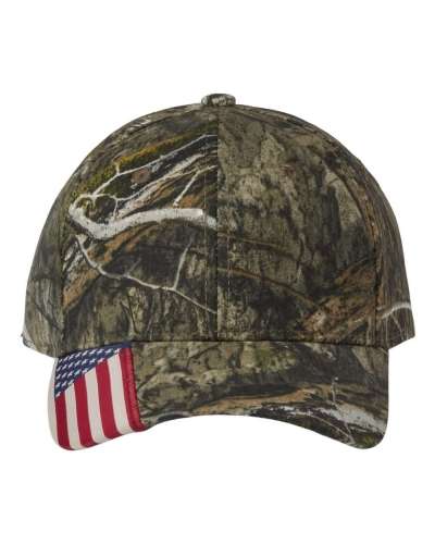 Outdoor Cap CWF305 Camo WITH Flag Visor Cap