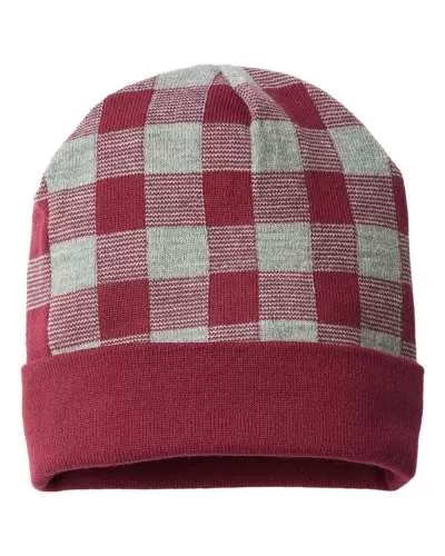 CAP AMERICA RKP12 USA-Made Plaid Beanie