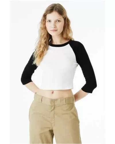 Bella + Canvas 1200 Ladies' Micro Ribbed 3/4 Raglan Baby Tee