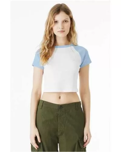 Bella + Canvas 1201 Ladies' Micro Ribbed Raglan Baby Tee