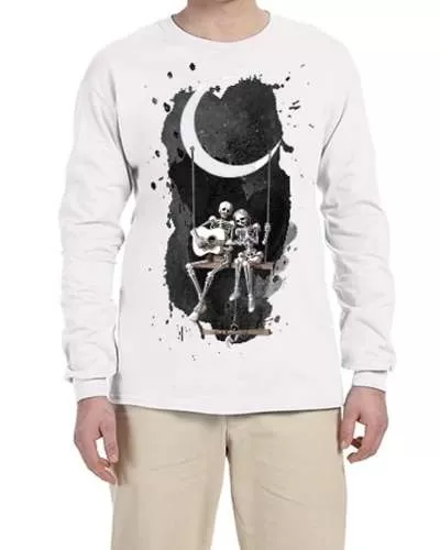 USTRADEENT Halloween 100% Cotton Long Sleeve Scary Graphic T-Shirt UG240HLOW1
