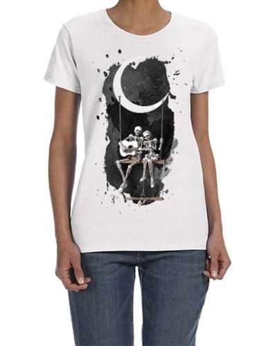 USTRADEENT Ladies Halloween Heavy Cotton Scary Graphic T-Shirt UG500LHLOW1