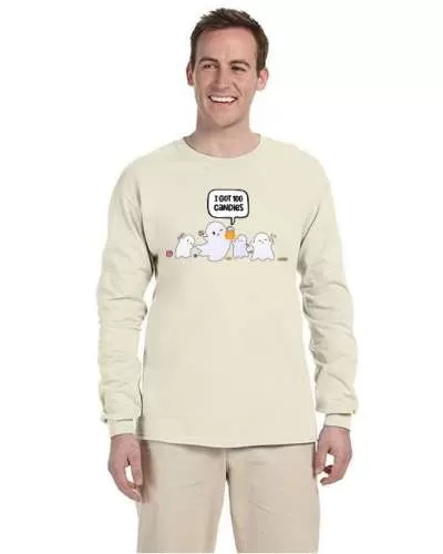 USTRADEENT Funny Halloween Ghost Costume Long Sleeves Graphics T-Shirt UG240HLOW6