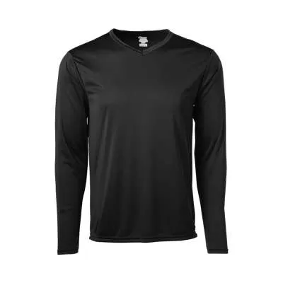 Soffe Adult Long Sleeve V-Neck Tee - Made in USA