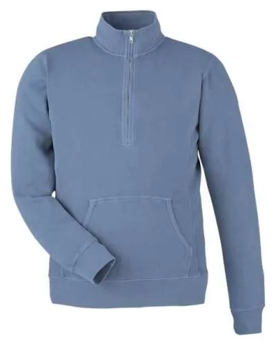 J America 8732JA Unisex Pigment Dyed Fleece Quarter-Zip