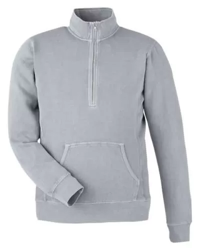 J America 8732JA Unisex Pigment Dyed Fleece Quarter-Zip