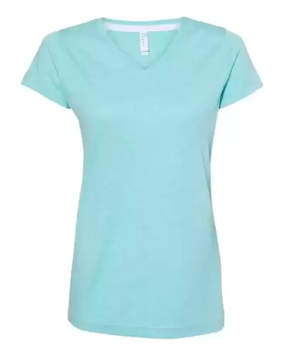 LAT 3591 Women's Harborside M?lange V-Neck Tee 2 Pack
