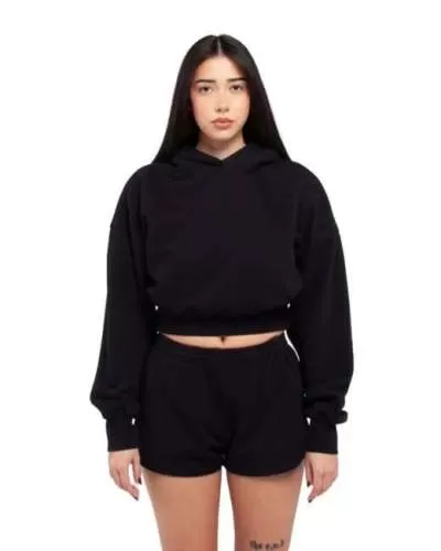 Shaka Wear SHGWC Ladies' Garment Dye Crop Hooded Sweatshirt
