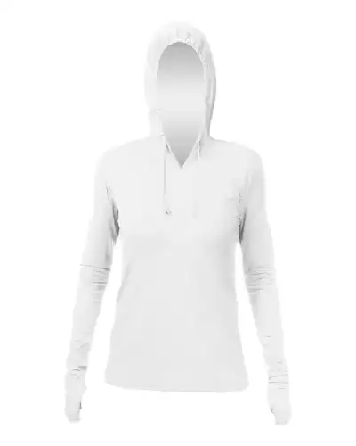 ANETIK WSBRZH0 Women's Breeze Tech Hooded Long Sleeve T-Shirt