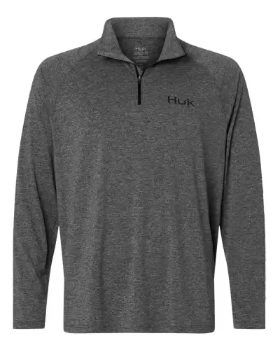 HUK H1200715 Men's Airweight Heather Quarter-Zip Pullover