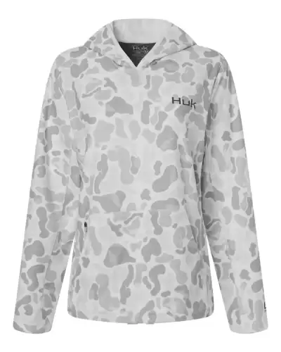 HUK H6130037 Women's Coldfront+ KC Print Hooded Sweatshirt
