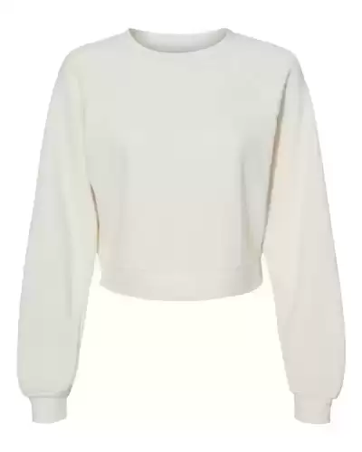 BELLA + CANVAS 7505 Women's Crop Raglan Crewneck Sweatshirt 2 Pack