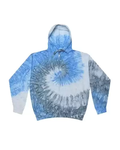 Colortone 8888 Unisex Tie-Dyed Full-Zip Hooded Sweatshirt