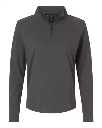 Devon & Jones DG402W Women's Seaton Pebble Textured Quarter-Zip Pullover