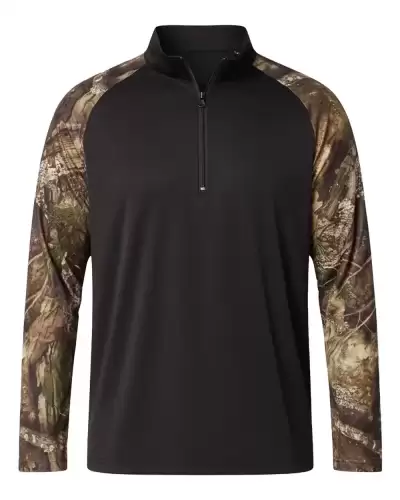 RealTree RT5703 Unisex Realtree? Performance Colorblocked Quarter-Zip Pullover