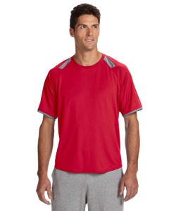 Russell Athletic 6B6DPM Dri-Power T-Shirt with Colorblock Inserts
