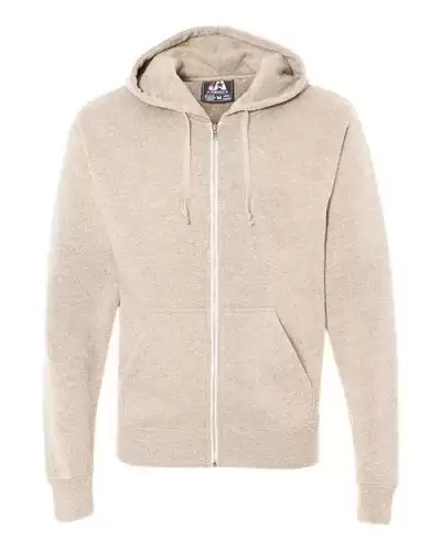J. America 8872 Triblend Full-Zip Hooded Sweatshirt