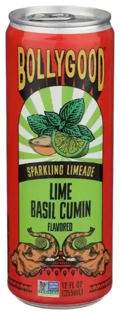 BOLLYGOOD 12 Fl Oz Sparkling Lemonade with Lime, Basil & Cumin