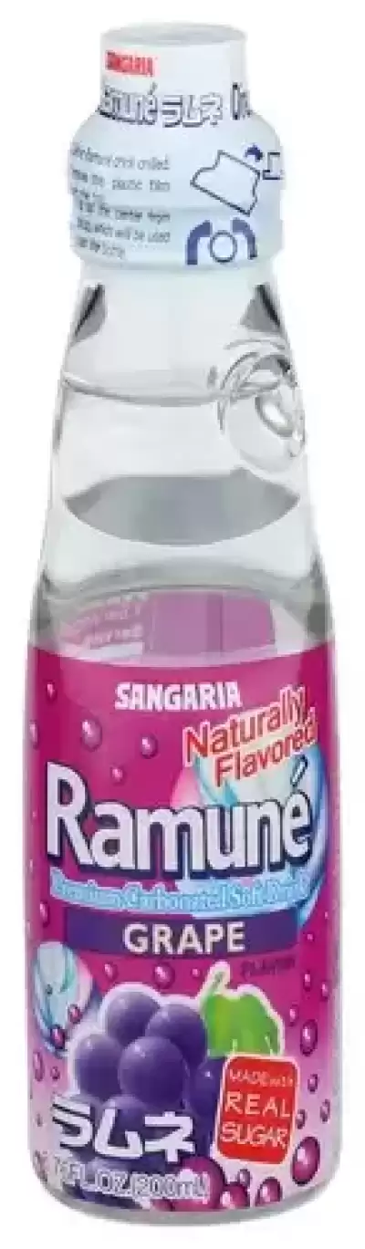 Sangaria, Soft Drink Grape Ramune, 6.76 Oz X 6 Count (Case Of 3)