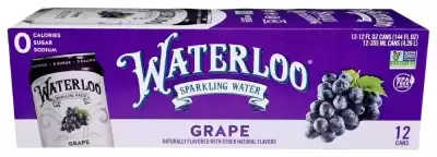 Waterloo Sparkling Water, Water Sprklng Grape 12Pk, Case Of 2 X 144 Oz
