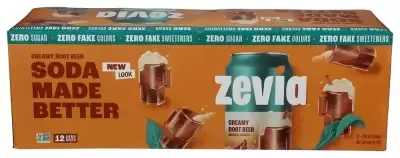 Zevia, Creamy Root Beer Zero Calorie Soda, 144 Oz (Case Of 2)