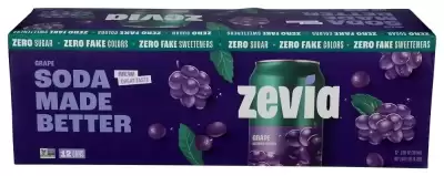 Zevia, Grape Soda Zero Calorie, 144 Oz (Case Of 2)