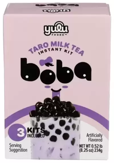 Yulu Foods Instant Bubble Pearl Taro Milk Tea Kit With Authentic Brown Sugar Tapioca Pearls - Ready 