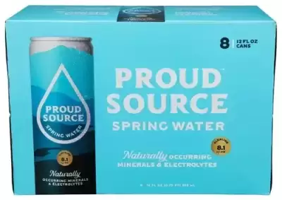 Proud Source, Spring Water Alkaline Ph 8.1, 12 Oz X 8 (Case Of 3)
