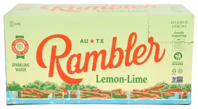Rambler, Lemon Lime Sparkling Water, 96 Oz(Case Of 3)