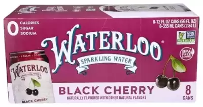 Waterloo Sparkling Water, Sparkling Water Black Cherry, 96 Oz (Case Of 3)
