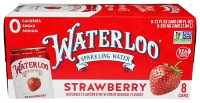 Waterloo Sparkling Water, Sparkling Water Strawberry, 96 Oz (Case Of 3)