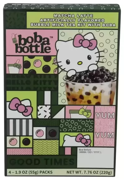 A-Sha Hello Kitty Boba Kit Matcha Latte - 4Pk/7.76Oz