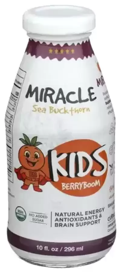 Miracle Sea Buckthorn Kids Berryboom ? Organic Kids Wellness Drink ? Grape, Strawberry & Apple ? Foc