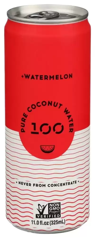 100 Coconuts Pure Coconut Water Drink Watermelon, 325 Ml