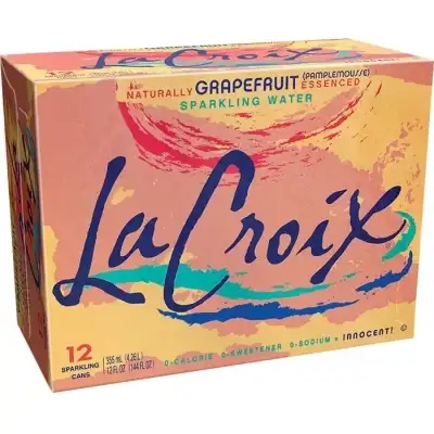 Lacroix Core Sparkling Water With Natural Grapefruit Flavor, 12 Oz, Case Of 12 Cans