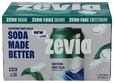 Zevia, Zero Calorie Cola Caffeine Free Can, Case Of 4 X 72 Oz