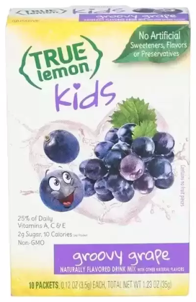 True Citrus, True Lemon, Kids Drink Mix, Groovy Grape, 10 Packets, 0.12 Oz (3.5 G) Each