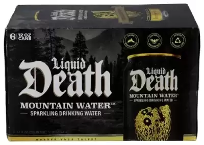 Liquid Death Sparkling Mountain Water 6 Cans (12 Fl Oz Each)