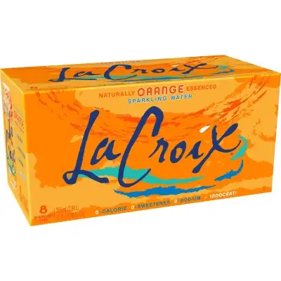 Lacroix, Natural Orange Sparkling Water, 12 Oz X 8 Count (Case Of 3)