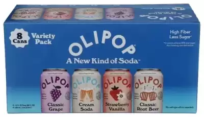 Olipop Prebiotic Soda Favorites Variety Pack 8 Cans (12 Fl Oz Each)