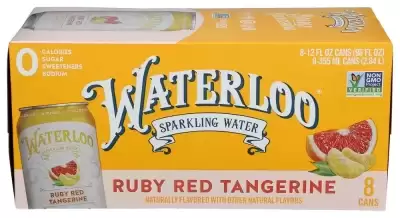 Waterloo Sparkling Water Ruby Red Tangerine 8 Cans