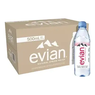 Evian 750Ml Sparkling Glass Water Luxury Single Bottle