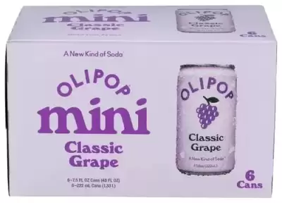 Olipop Prebiotic Soda Minis, Classic Grape 6 Cans (7.5 Fl Oz Each)